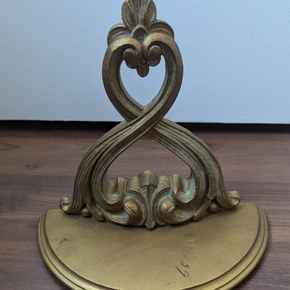 Vintage 1960s Syroco Ornate Gold Decorative Shelf